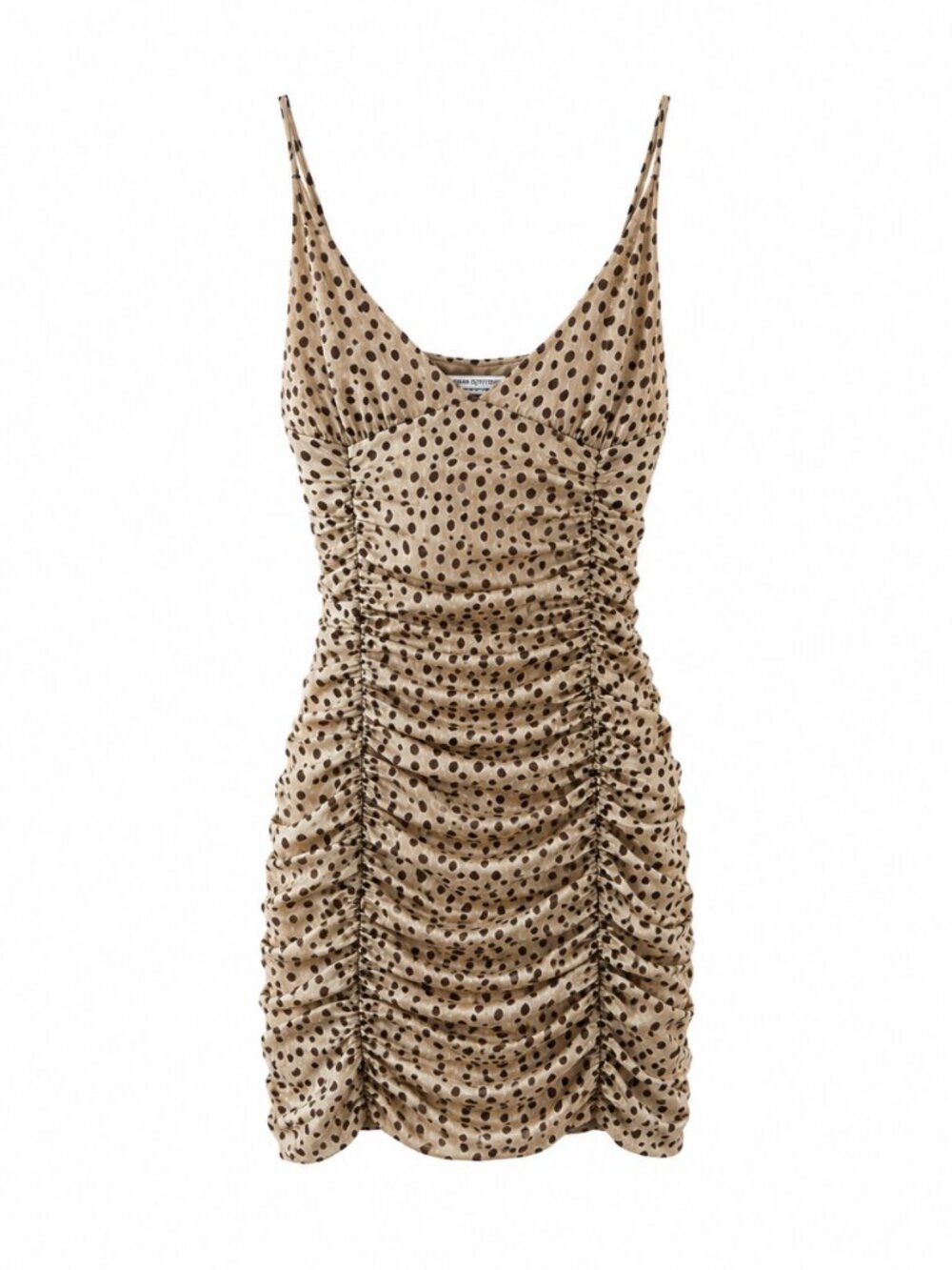 Urban Outfitters Polka Dot Ruched Mesh Mini Dress Size Small